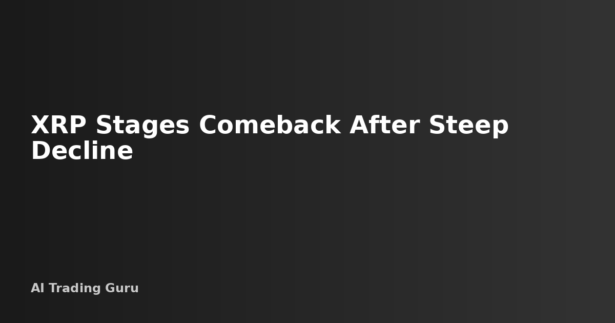 XRP Stages Comeback After Steep Decline