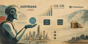 Coinbase’s x402 Protocol Sees 138.5 Million Transactions as AI Agents Drive Crypto Payments